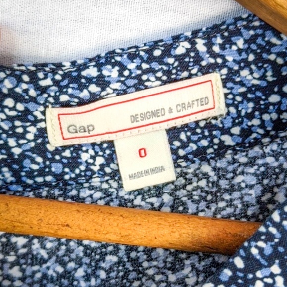 Gap Blue Speckled Peplum Top, sz: 0 - Picture 2 of 12